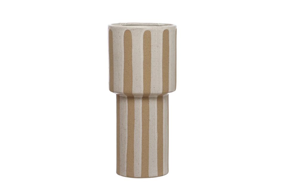 Stoneware Striped Vase