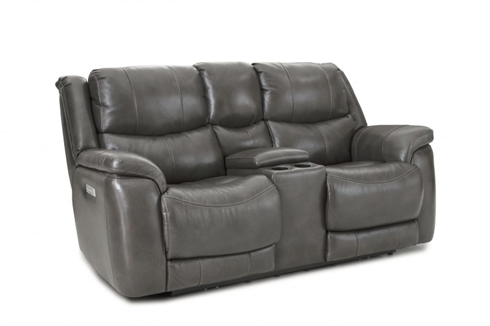Homestretch Leather Power Reclining Loveseat