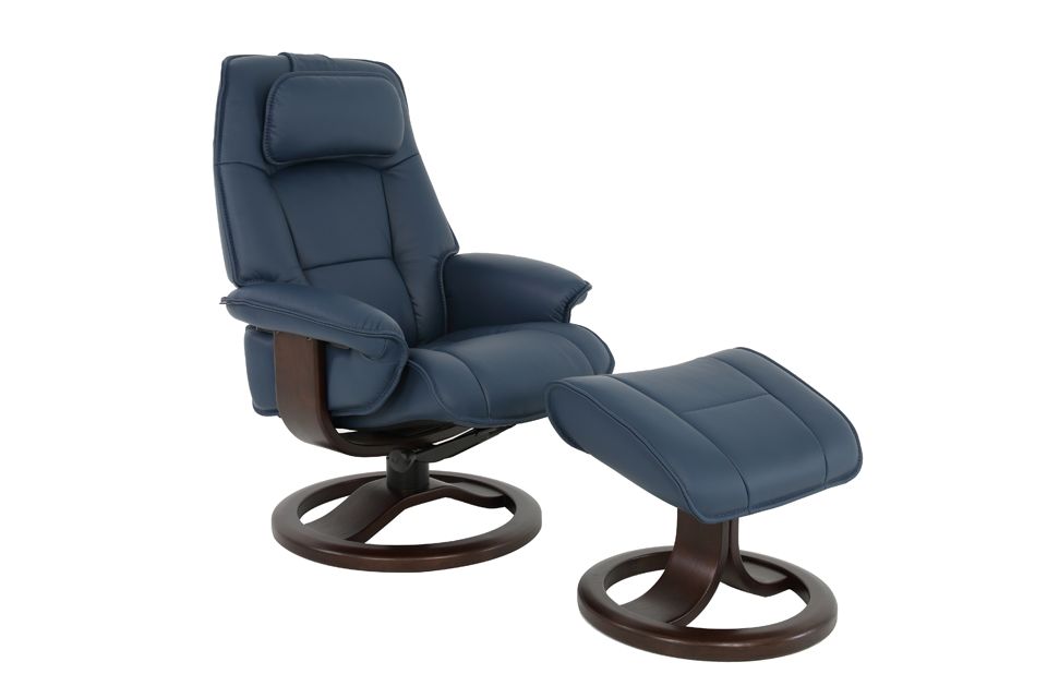 Fjords Leather Recliner and Ottoman 