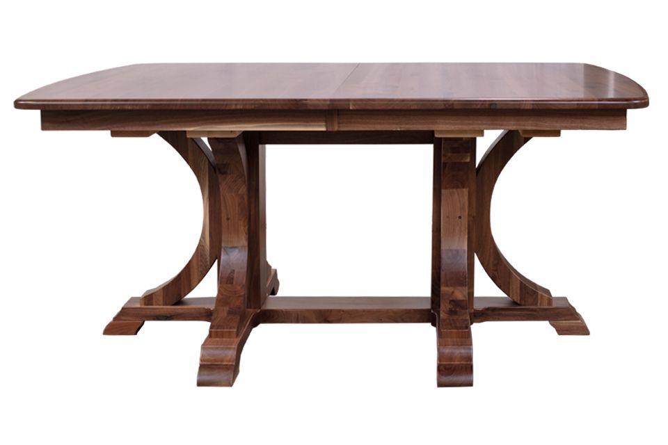 Rustic Walnut Double Pedestal Dining Table