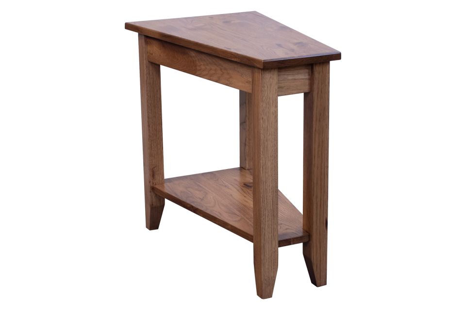 Rustic Hickory Wedge End Table