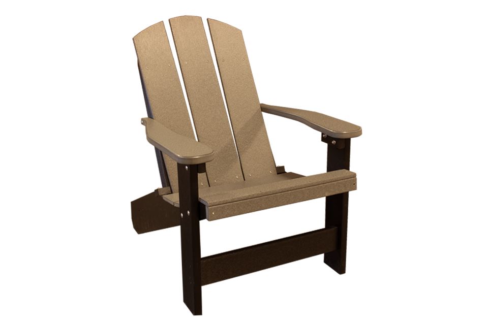 Outdoor Adirondack Chair - Weathered Wood & Black