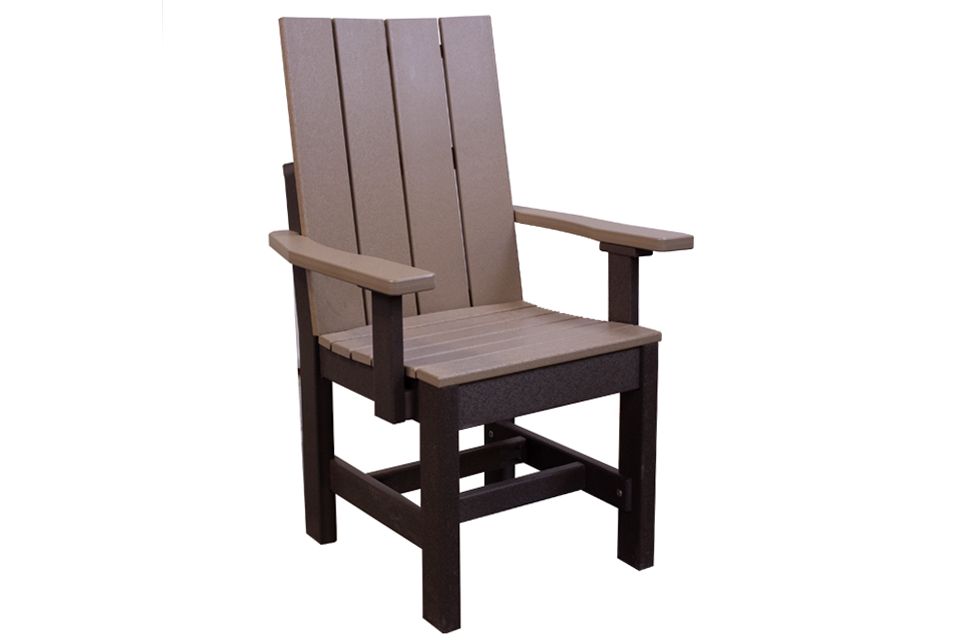 Outdoor Adirondack Captain Chair - Weatherwood & Coffee