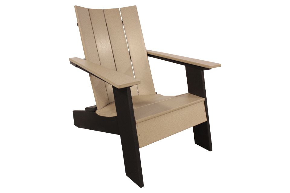 Outdoor Adirondack Chair - Weatherwood & Black