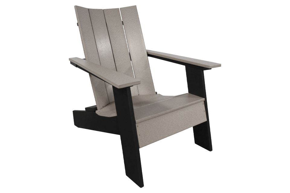 Outdoor Adirondack Chair - Driftwood Gray & Black