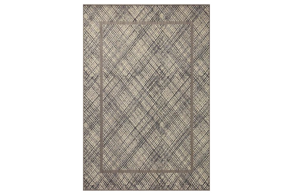 Loloi Indoor/Outdoor Rainier Collection Charcoal & Ivory 7.10 X 10.10 Area Rug