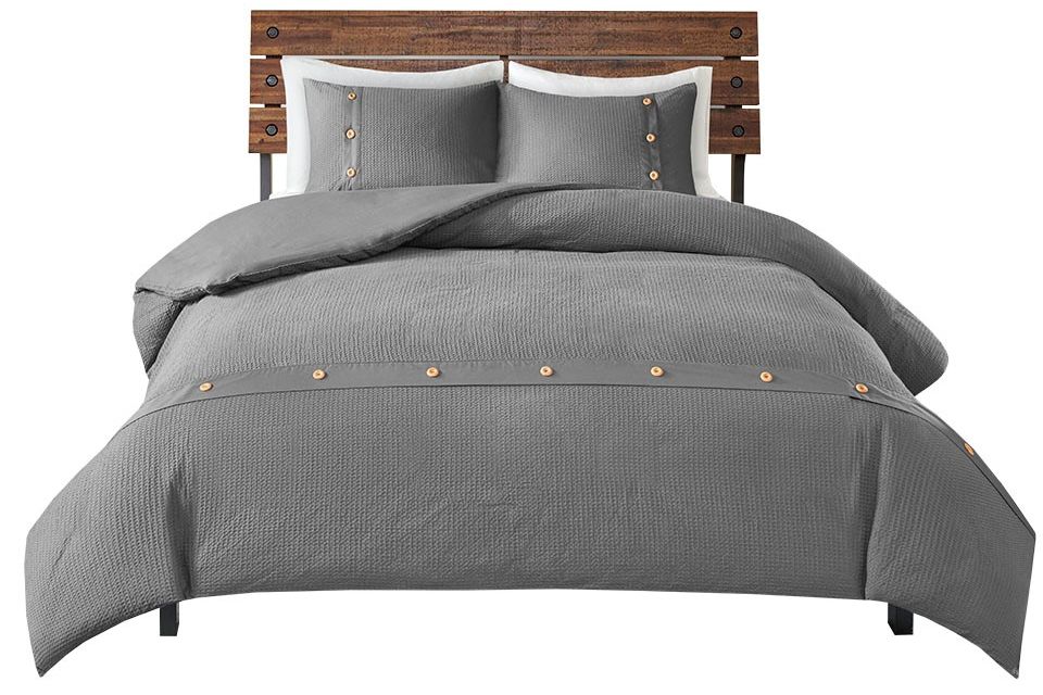 Finley Gray 3 Piece Duvet Cover Set, Are King And Cal Duvets The Same Size