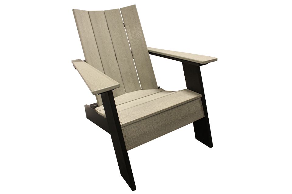 Outdoor Modern Adirondack Chair - Driftwood & Black 