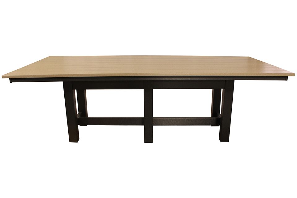 Outdoor Dining Table - Weathered Wood & Black