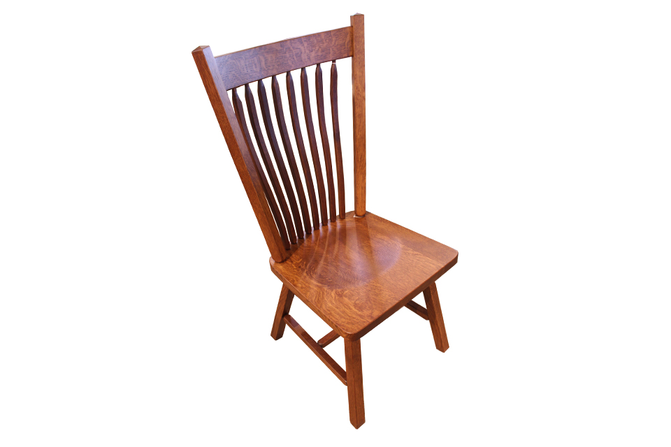Quarter Sawn Oak Straight Back Dining Chair