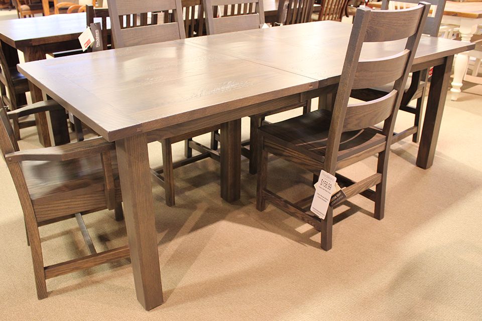 Oak Western Plank Dining Table with Two 12