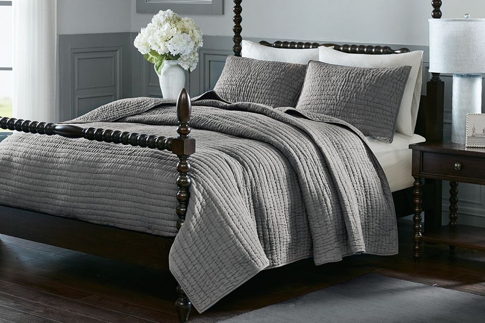 Serene Grey 3-Piece Quilted Coverlet Set - Full/Queen