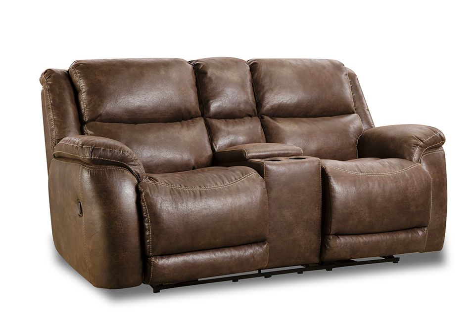 Homestretch Reclining Console Loveseat