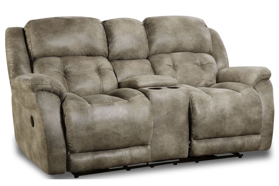 Homestretch Upholstered Rocking Console Reclining Loveseat