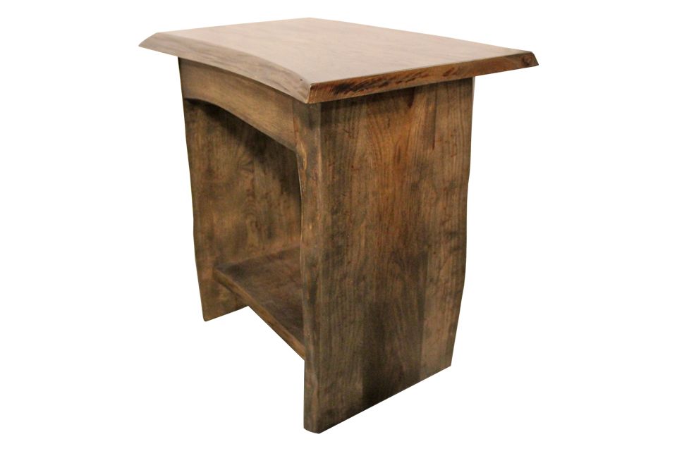 Hickory Live Edge End Table