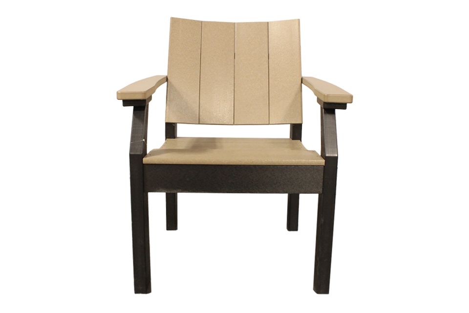 Outdoor Dining Chair - Weathered Wood & Black 