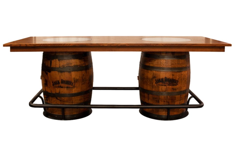 Double Whiskey Barrel Pub Table 9364, Whiskey Barrel Pub Table And Chairs