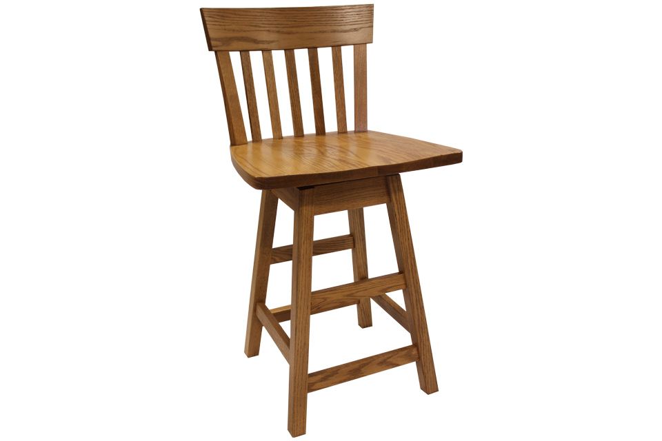 Oak Bar Height Swivel Chair