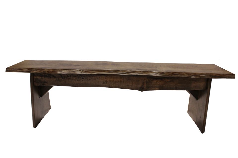 Rustic Hickory Live Edge Bench