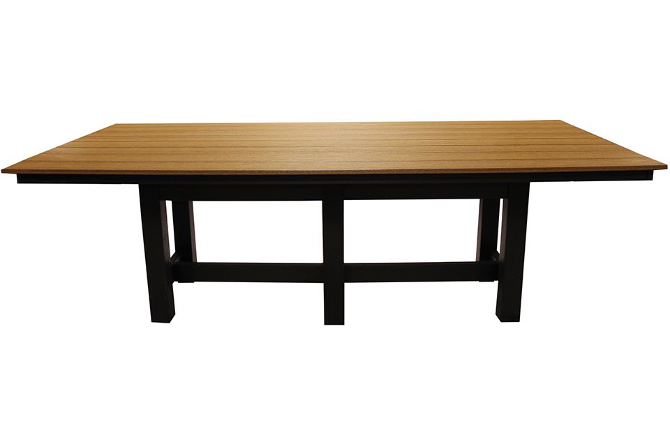 Outdoor Dining Table - Antique Mahogany & Black